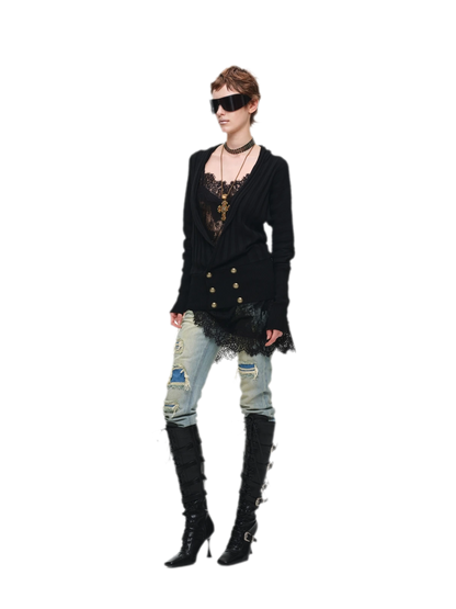 Washed Appliqué Straight-Leg Jeans