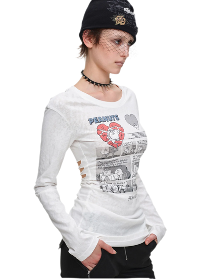 Retro Printed Cutout Dress