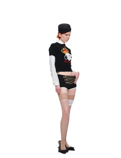 เสื้อสเวตเตอร์ผ้าฝ้ายขนสัตว์ลายแจ็กการ์ด