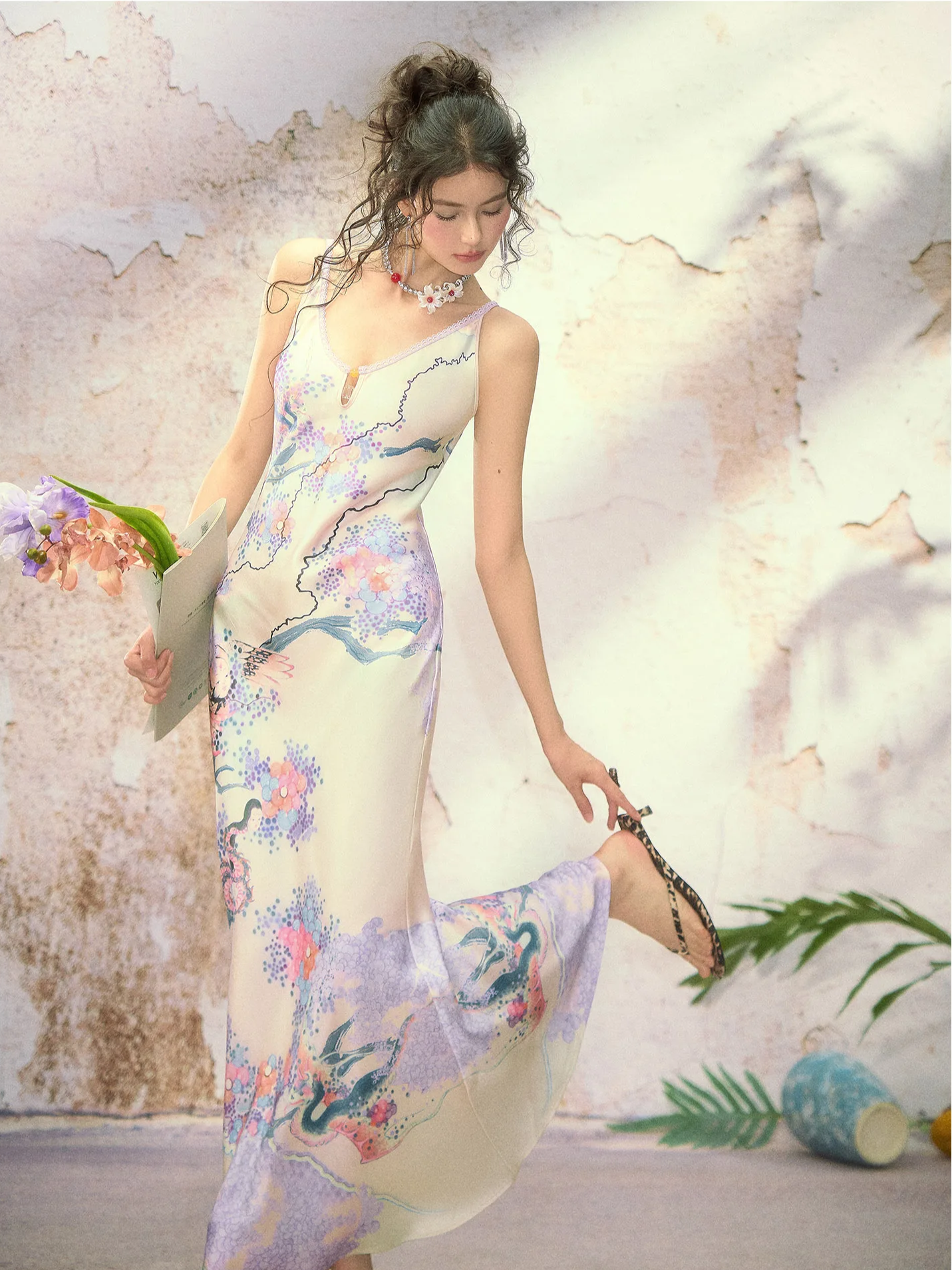 Satin Fishtail Slip Dress