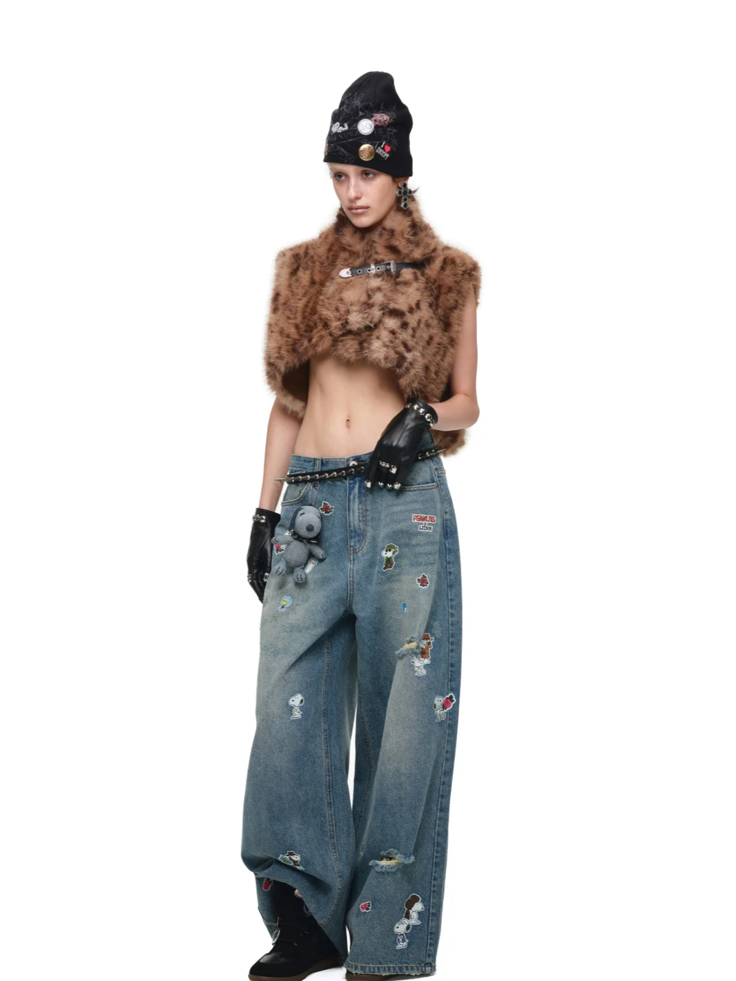 Belted Leopard Faux Fur Vest