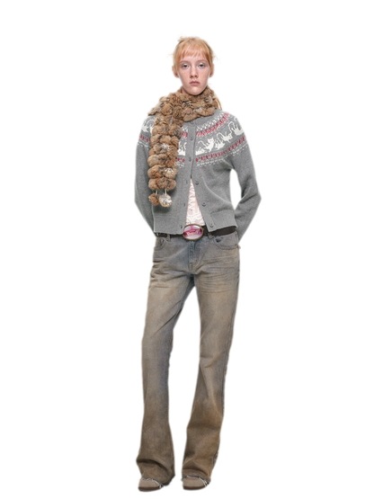 Gilet à motif chat Fair Isle