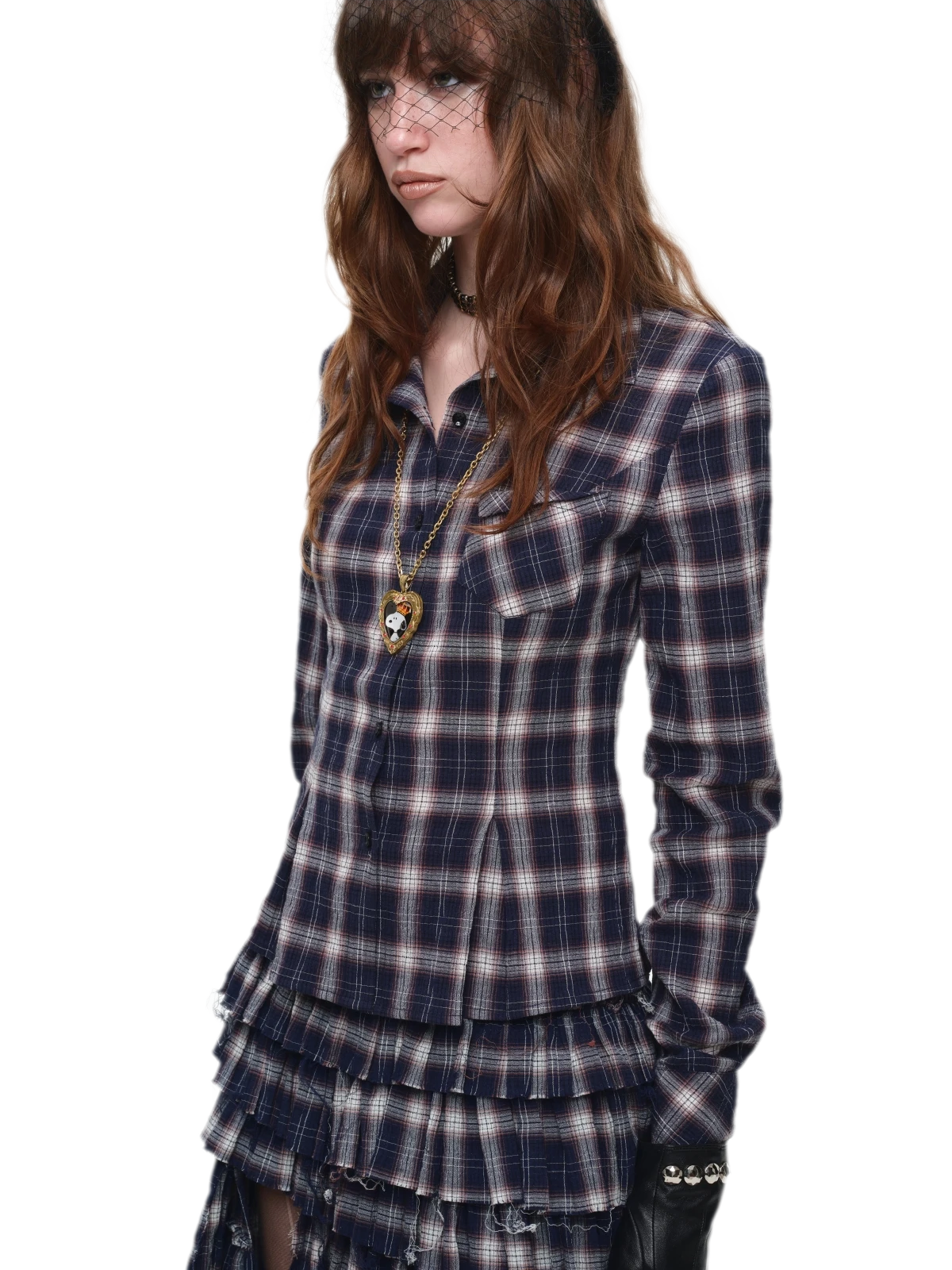 Plaid Tiered Skirt Set