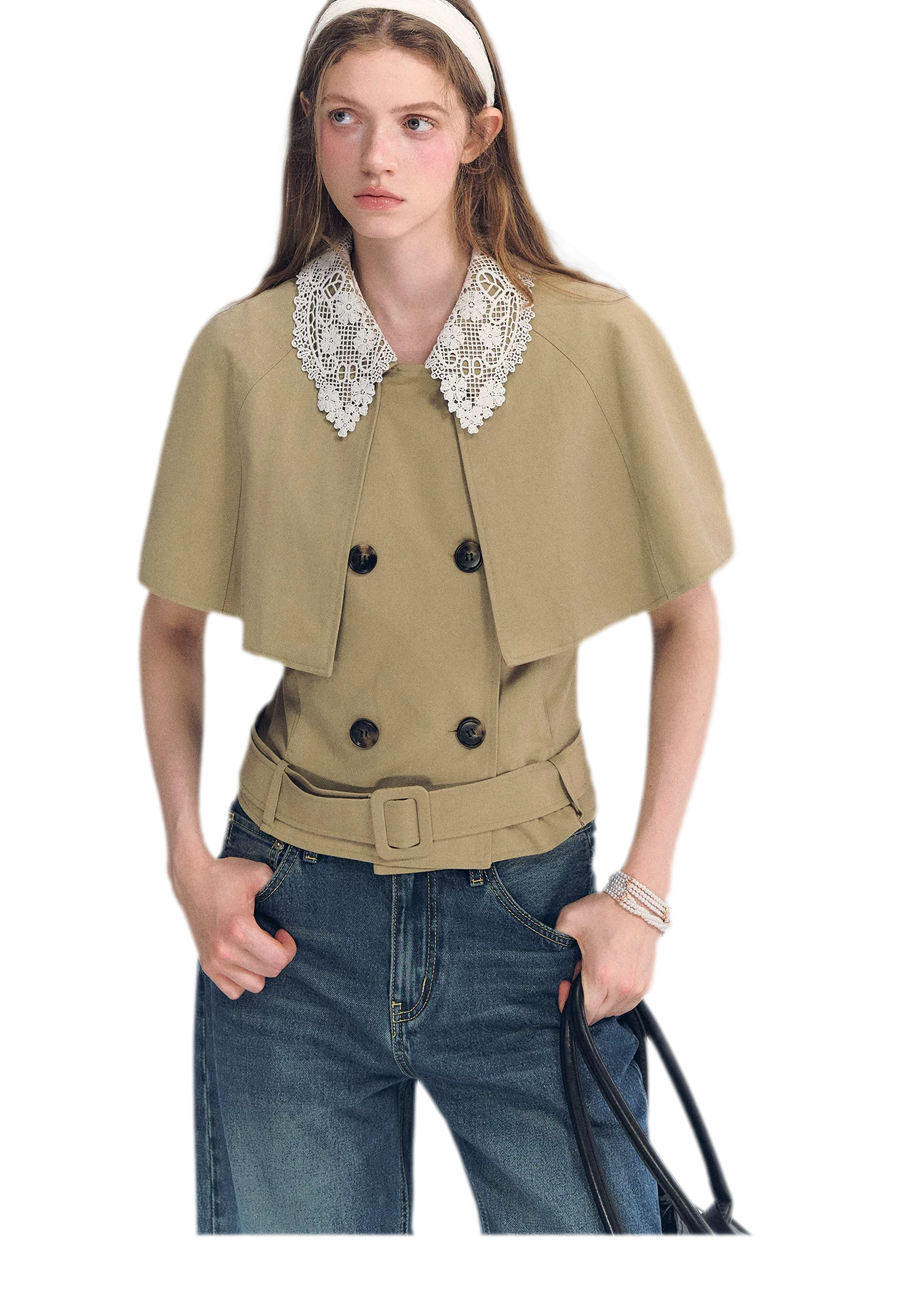 Detachable Lace Collar Cape