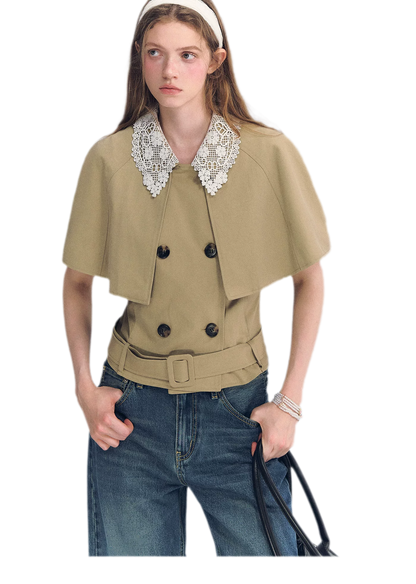 Detachable Lace Collar Cape