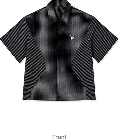 Structured Plaid Short-Sleeve Shirt