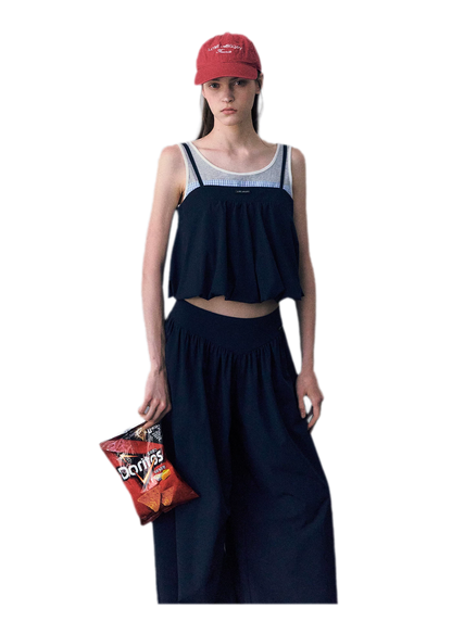 Contrast Faux Layered Set