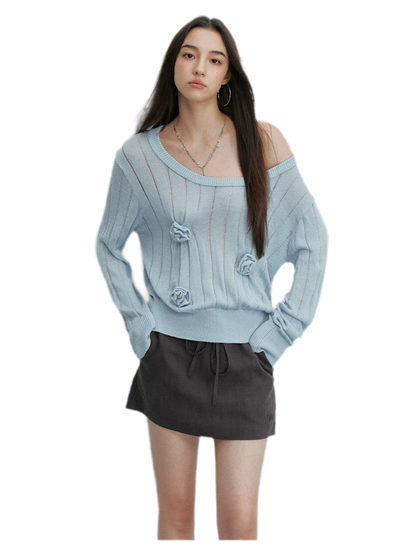Asymmetric Flower Knit