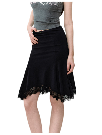 Lace Mermaid Midi Skirt