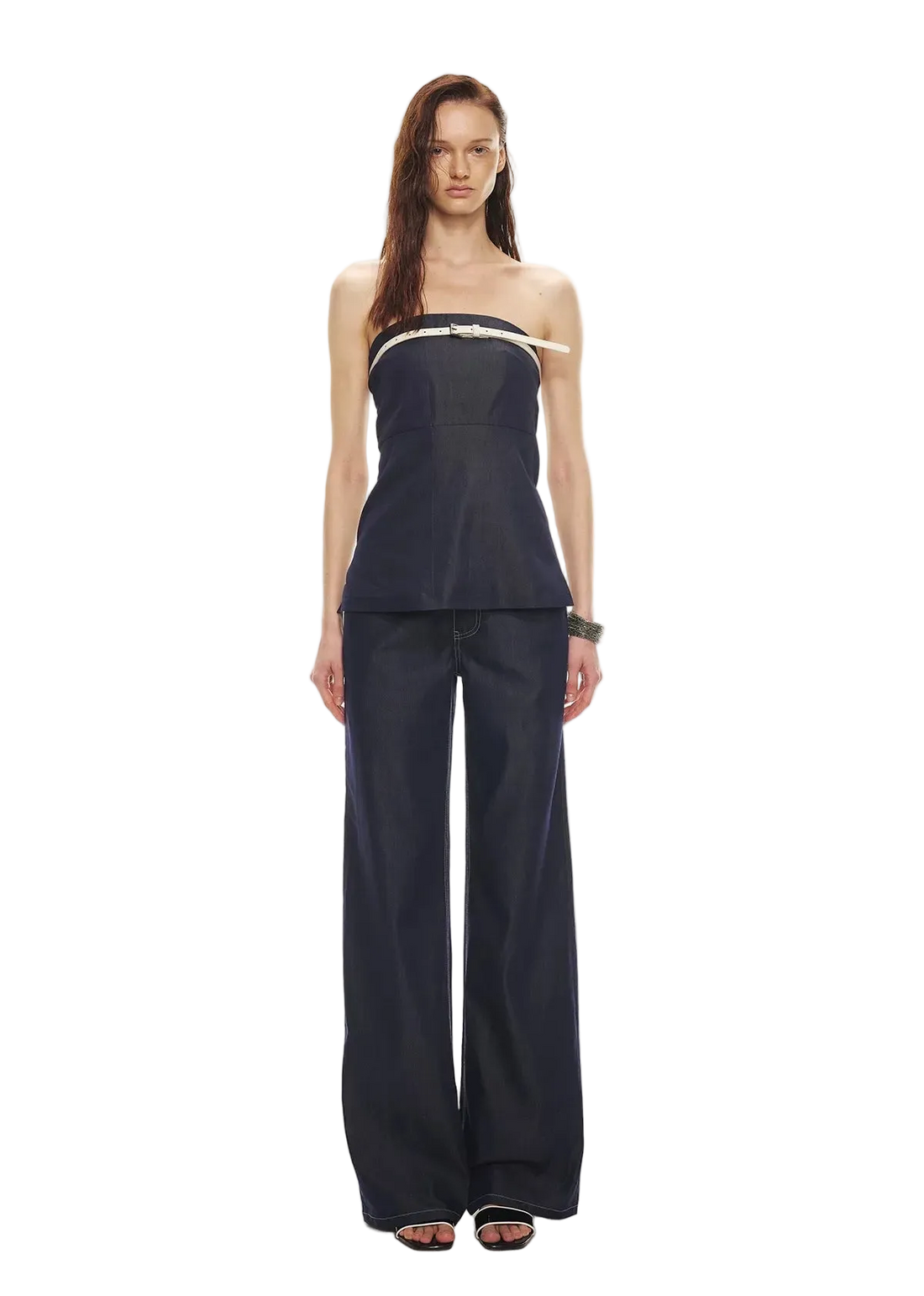 Soft Tencel Denim Fishtail Bustier Top &amp; Pants