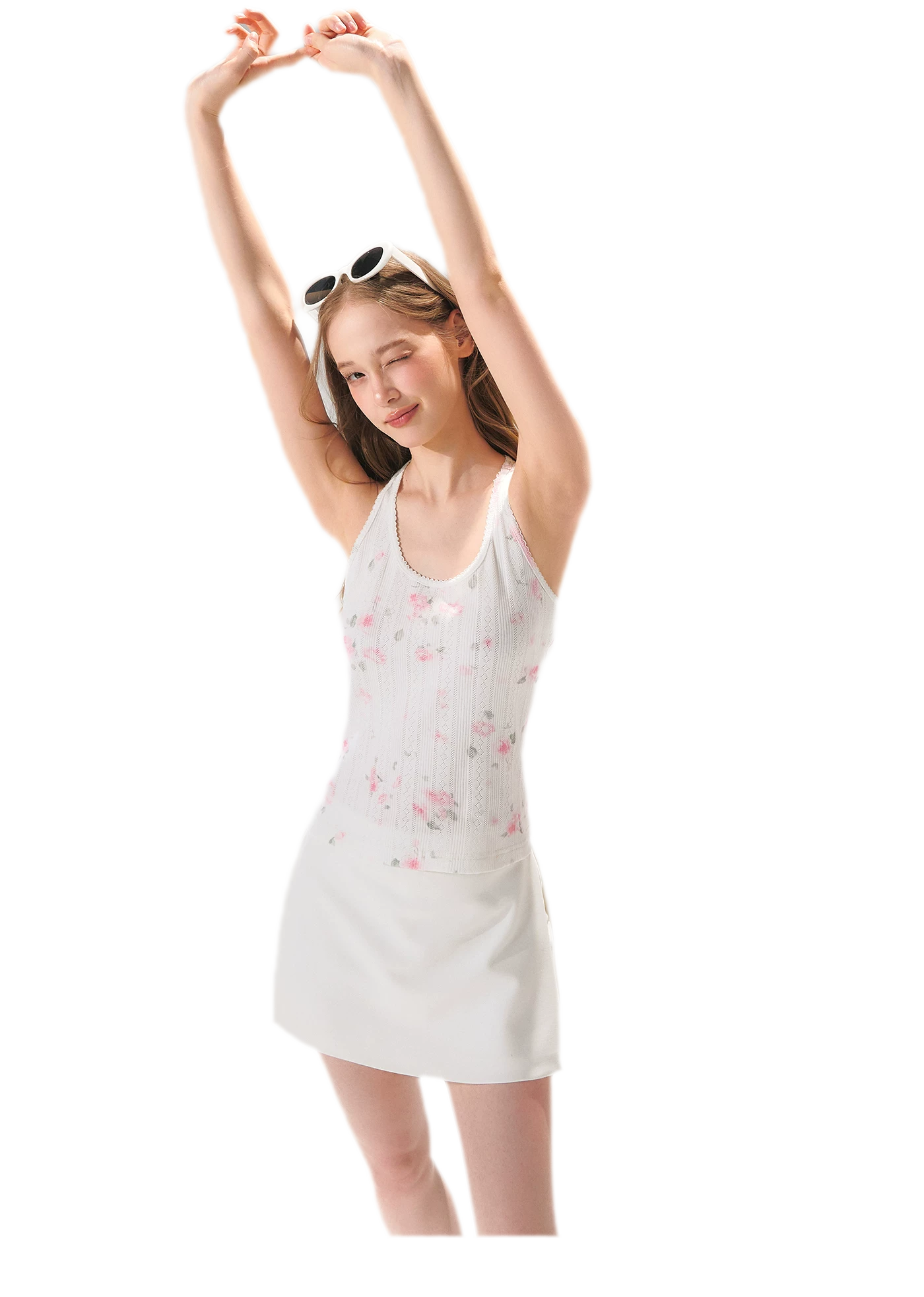 Floral Textured Knit Tank