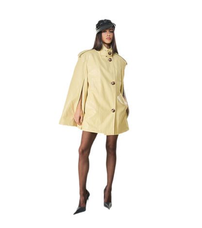 Glossy PU Cape Coat