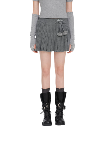 Plissierter Strick-Minirock