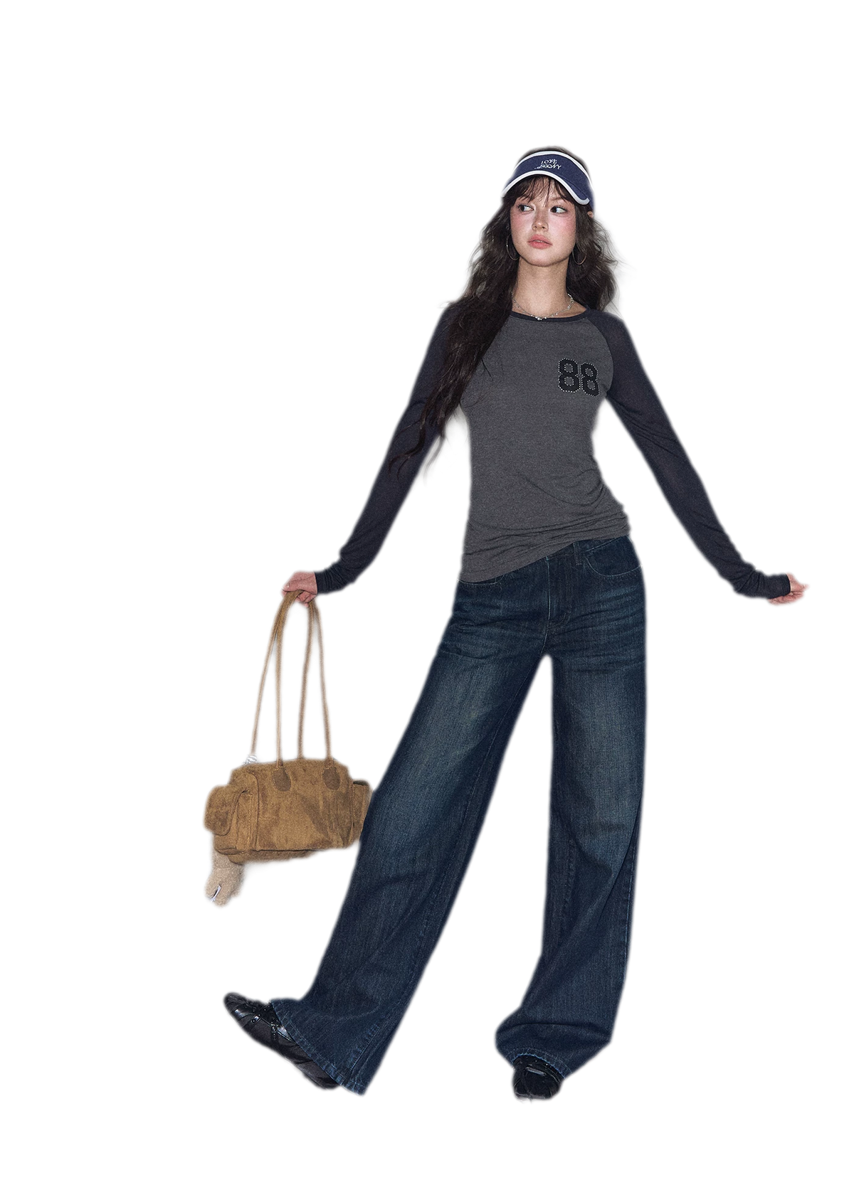 Washed Low-Rise Straight-Leg Jeans