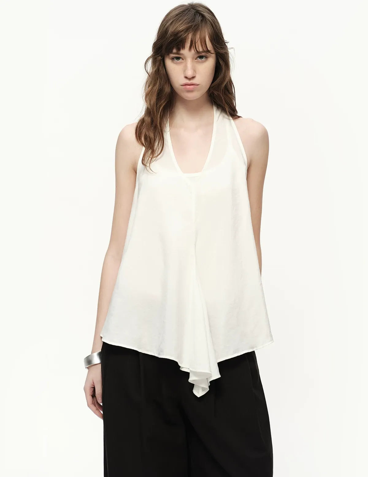 White Lyocell V-Neck Cami