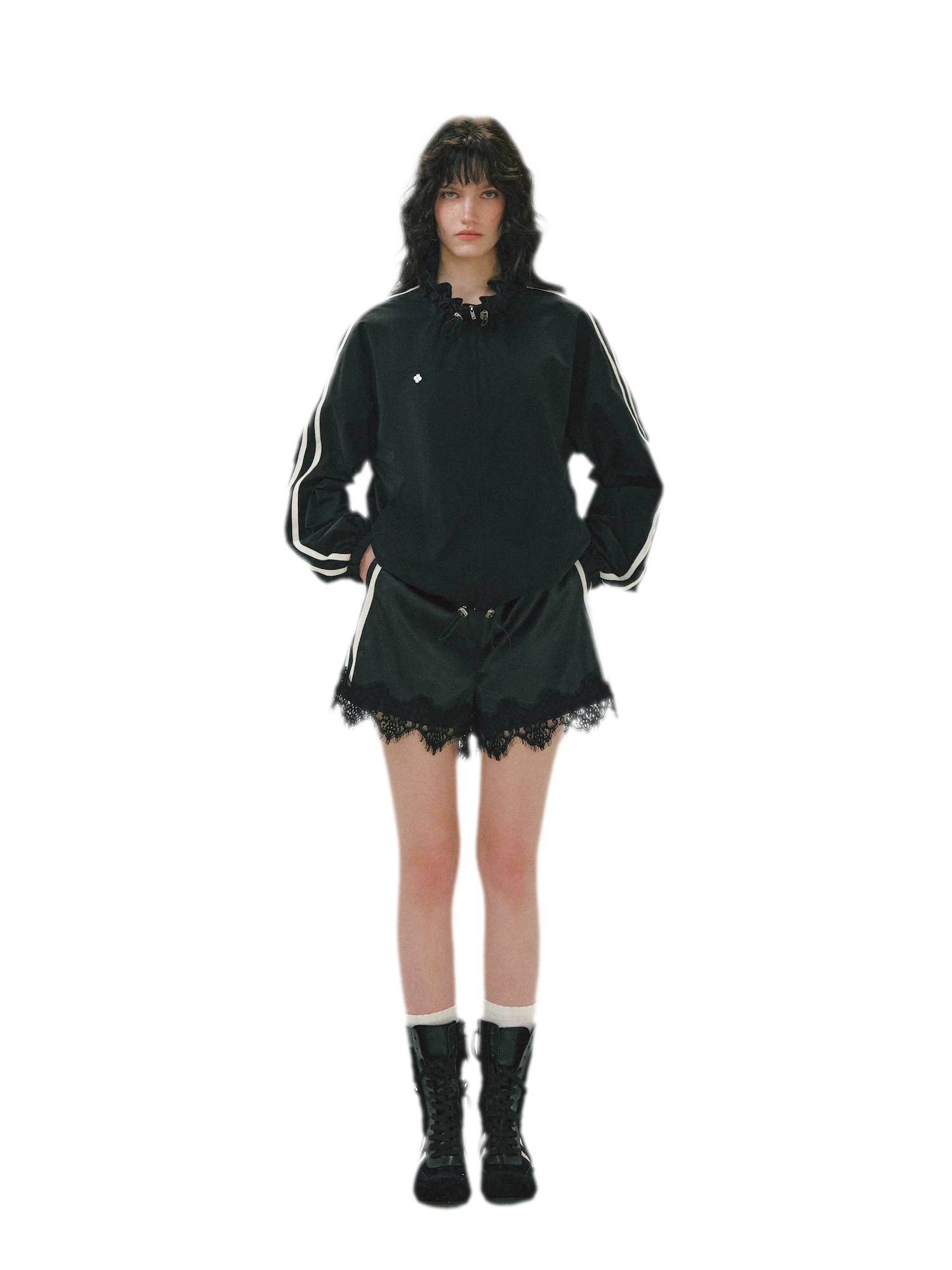 Lace Trim Satin Shorts