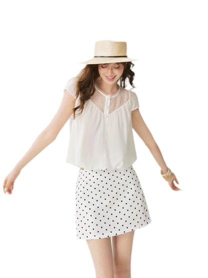 French Puff Short Blouse