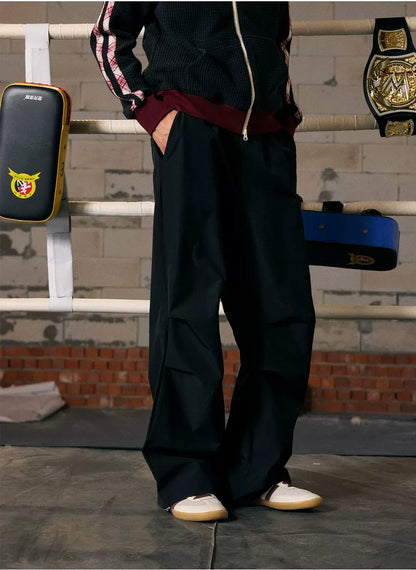 Stretch Contrast Parachute Pants
