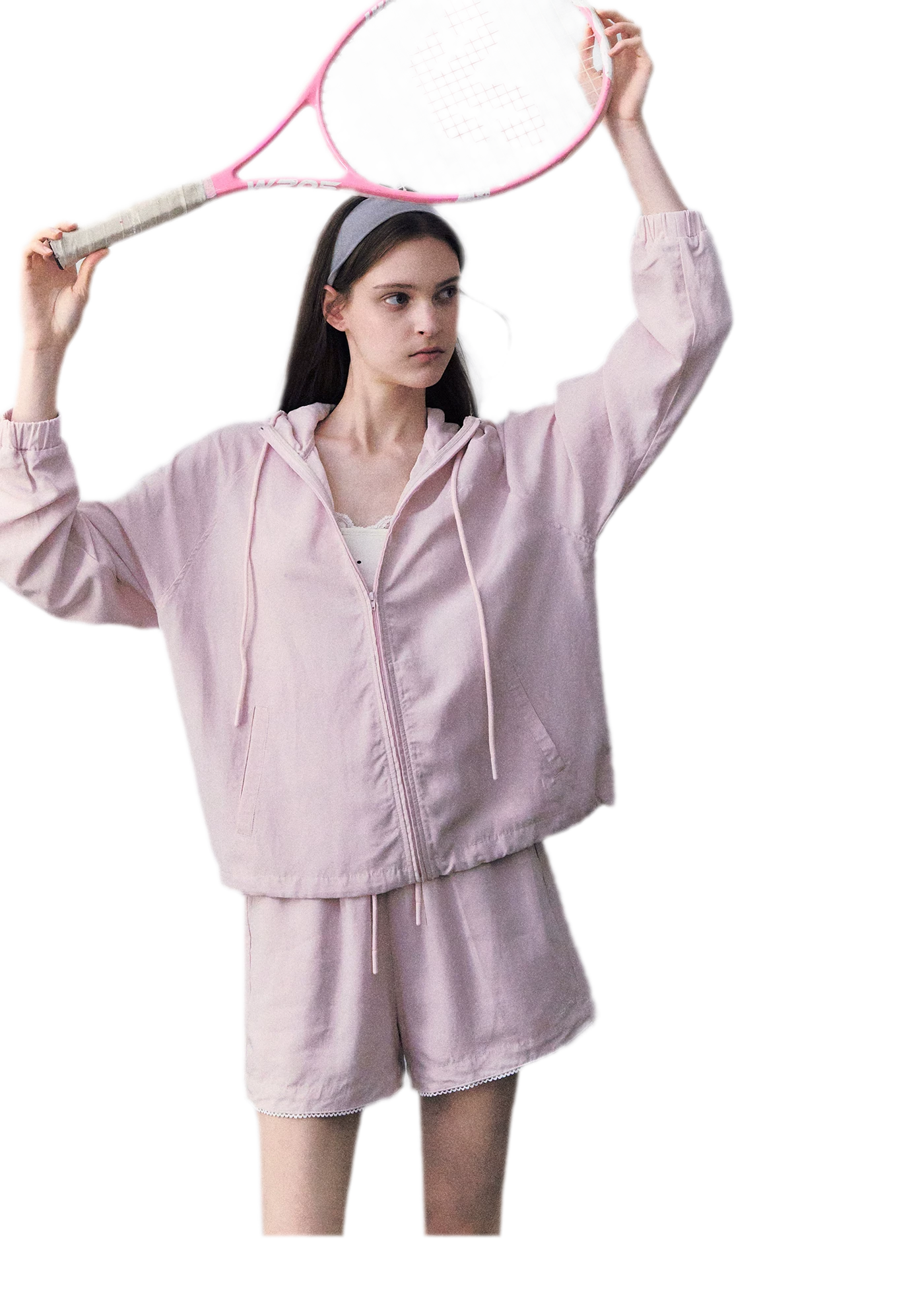 Lace Trim Drawstring Set