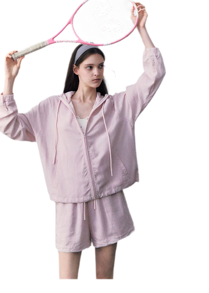 Lace Trim Drawstring Set