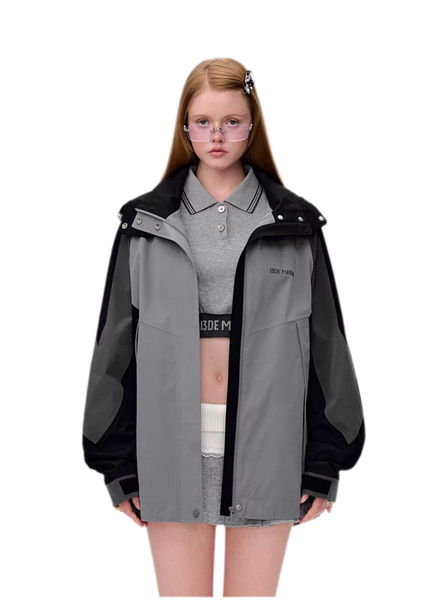 Colorblock Bear Windbreaker