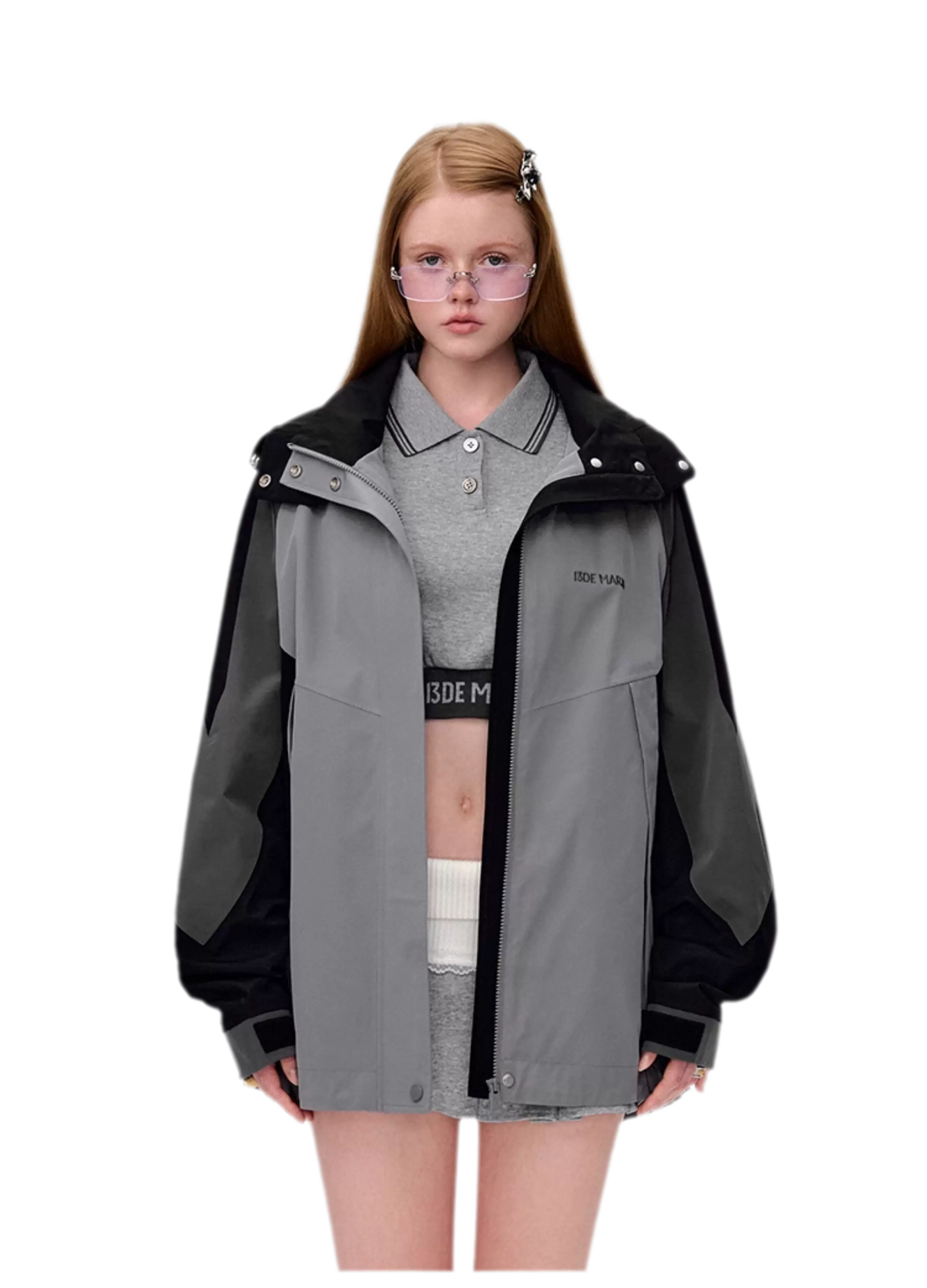 Colorblock Bear Windbreaker