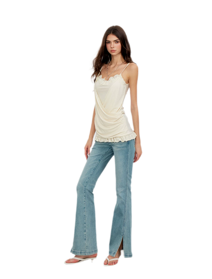 Lace Ruched Camisole Dress