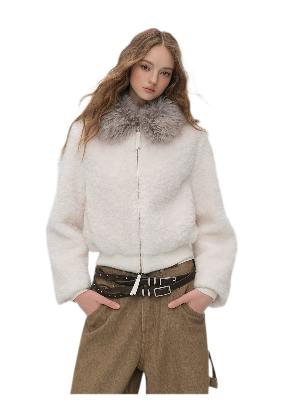 High-Density Cropped Fur Jacket