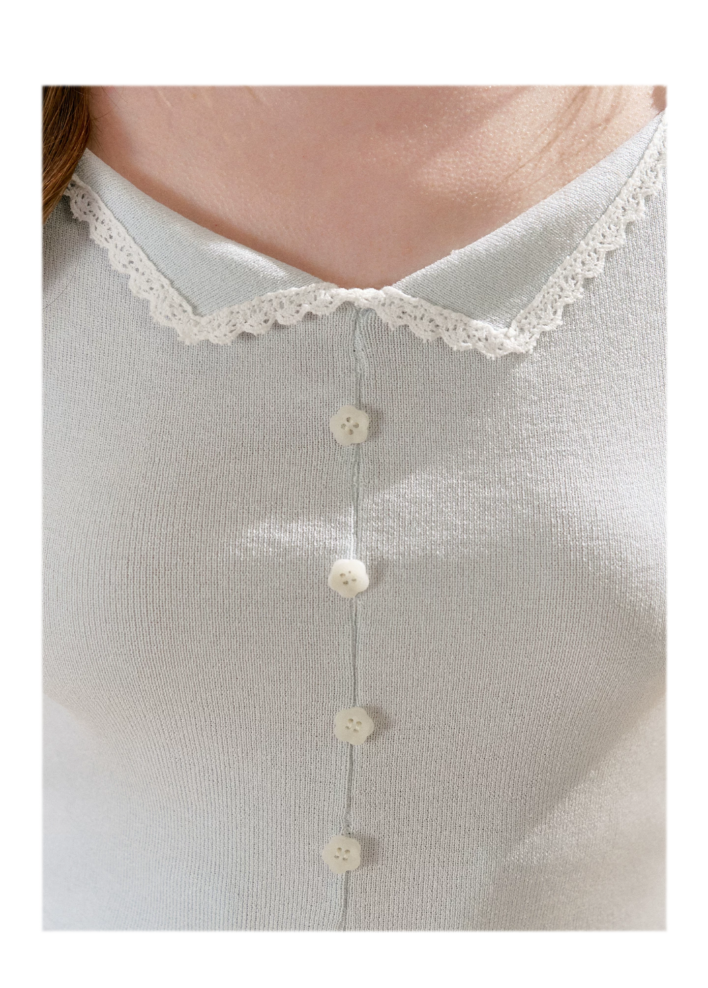 Lace Trim Knit Vest