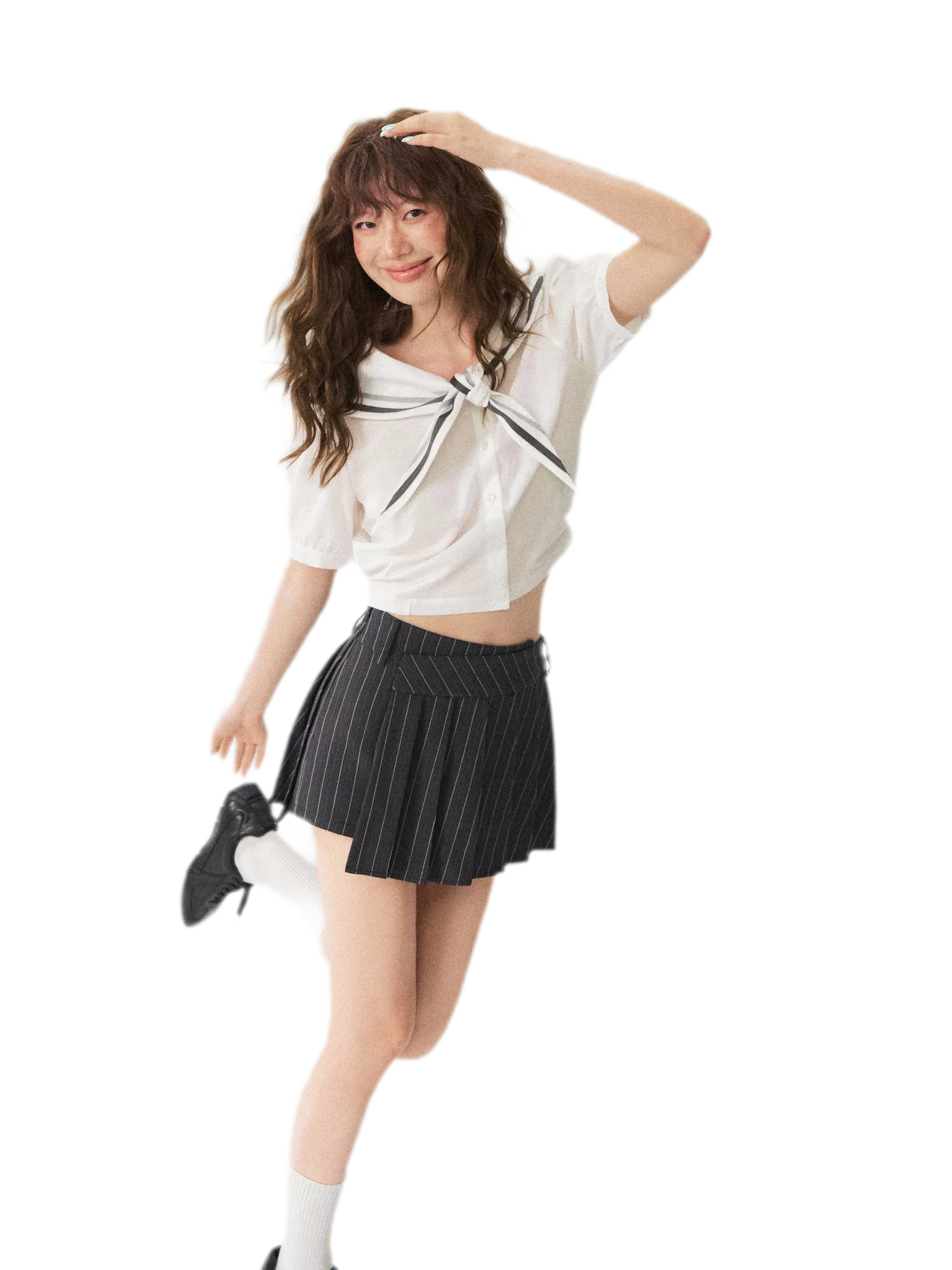 Striped Pleated Skort