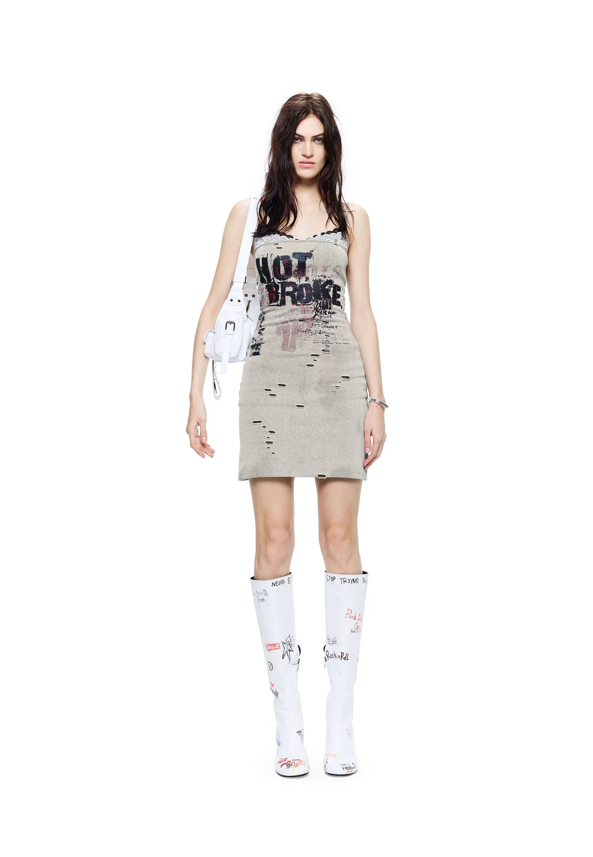 Light Lace Splicing Camisole Dress