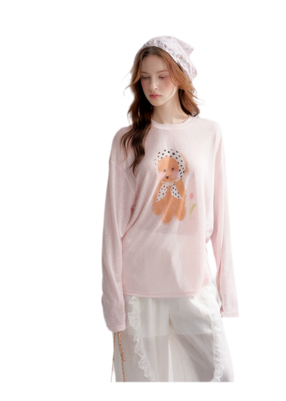Lyocell Puppy Print Tee