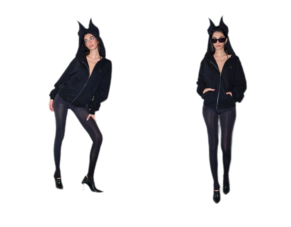 Devil Ear Zip Hoodie