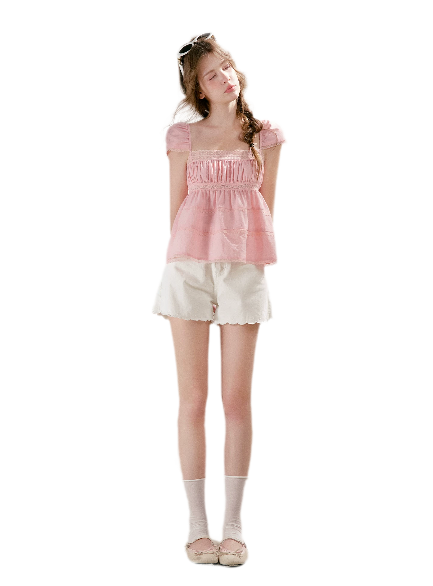Lace Trim Square Top