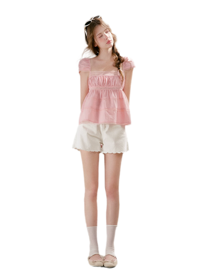 Lace Trim Square Top