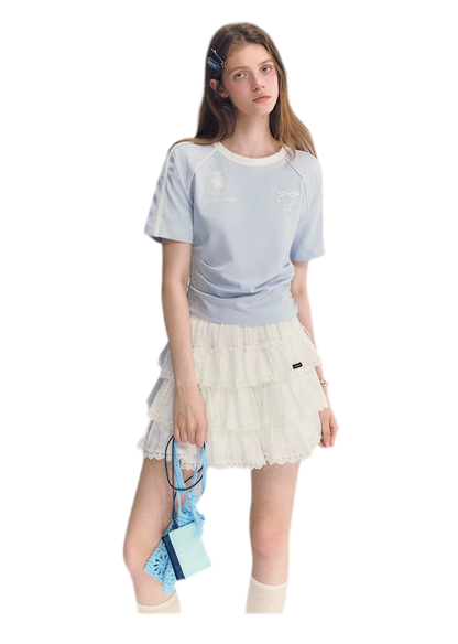Embroidered Crop T-shirt