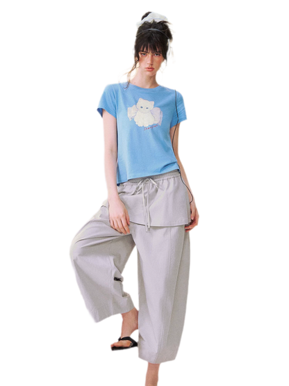 Layered Skirt Balloon Pants