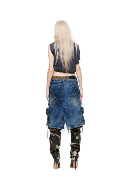 Vintage Washed Printed V-Neck Tank Top