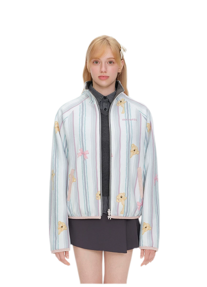 Printed Fleece Raglan Jacket