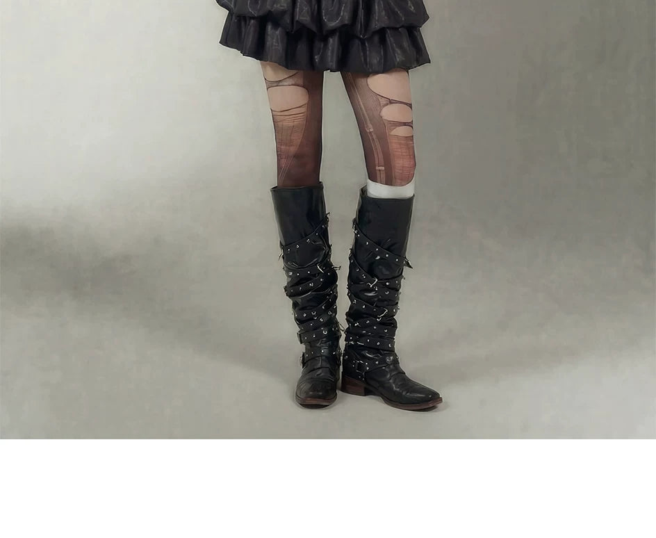 Layered Ruffle Gothic Mini Skirt