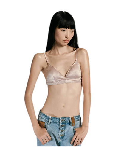 Crinkled Acetate Triangle Bra