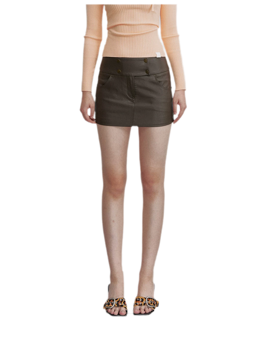 Mocha Brown A-Line Mini Skirt