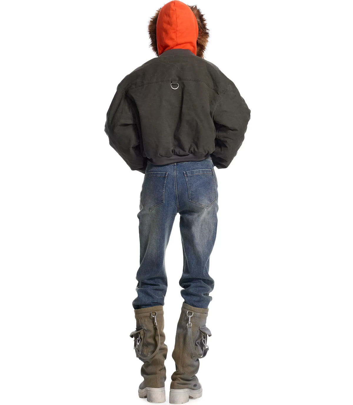 Washed Twill Hooded Flight Jacket