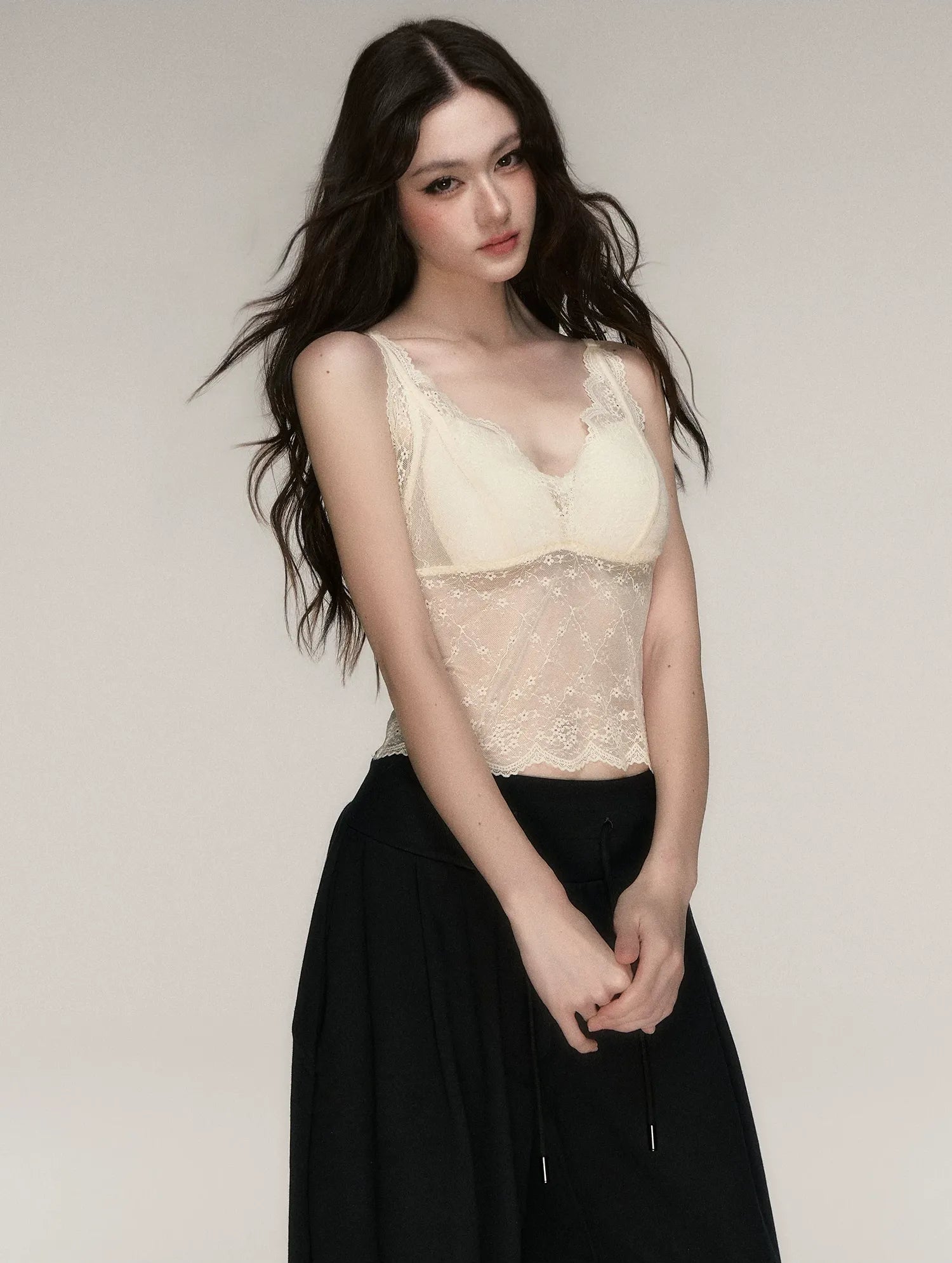 Elastic Lace Trim Camisole