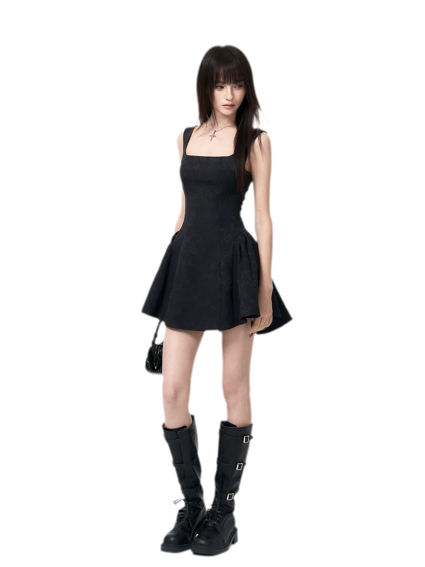 Jacquard Puff Mini Dress