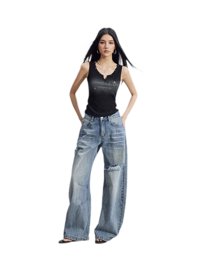 Rhinestone V-Neck Tank