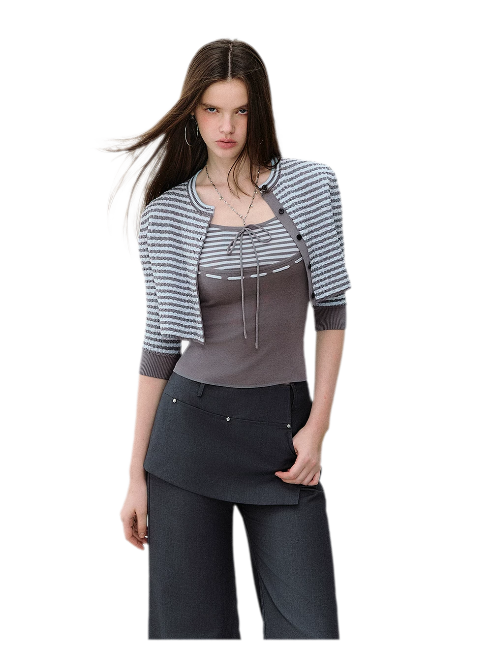 Textured Stripe Knit Set
