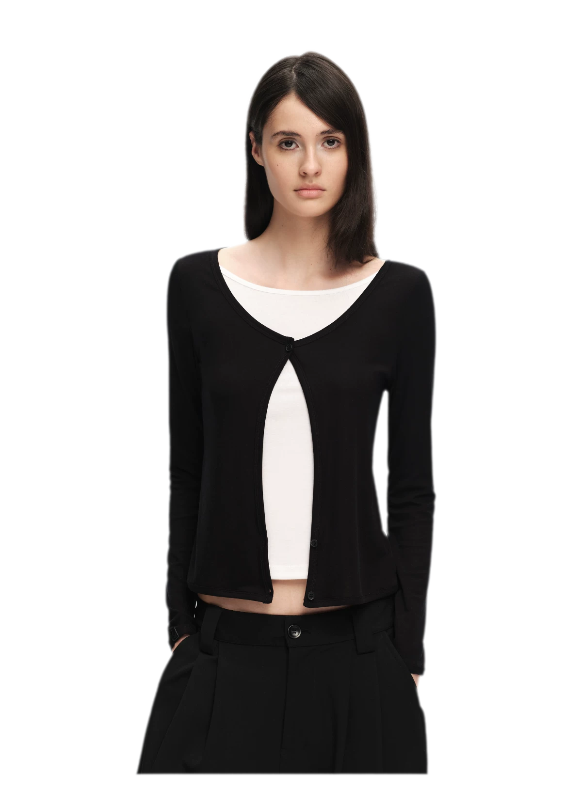 Lyocell Faux Two-Piece Top