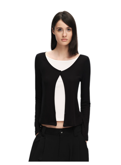 Lyocell Faux Two-Piece Top