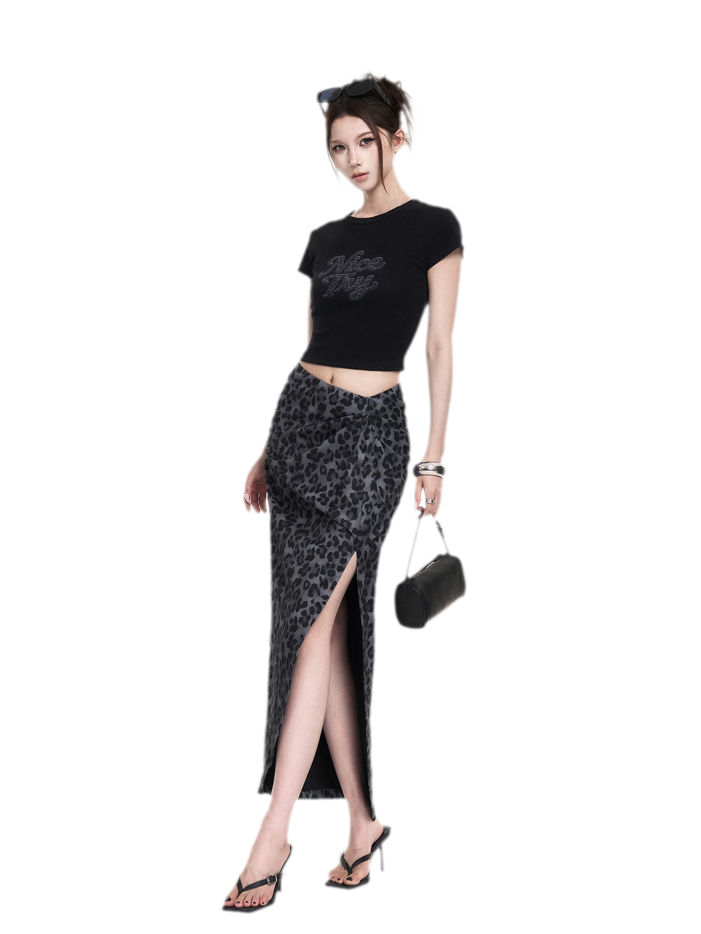 Leopard Tee Skirt Set